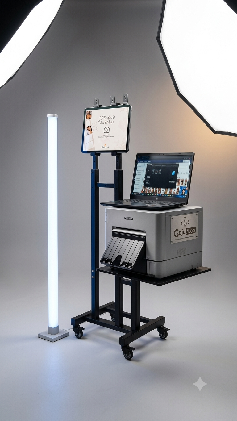 Photo Booth com iPad e ring light para selfies em eventos