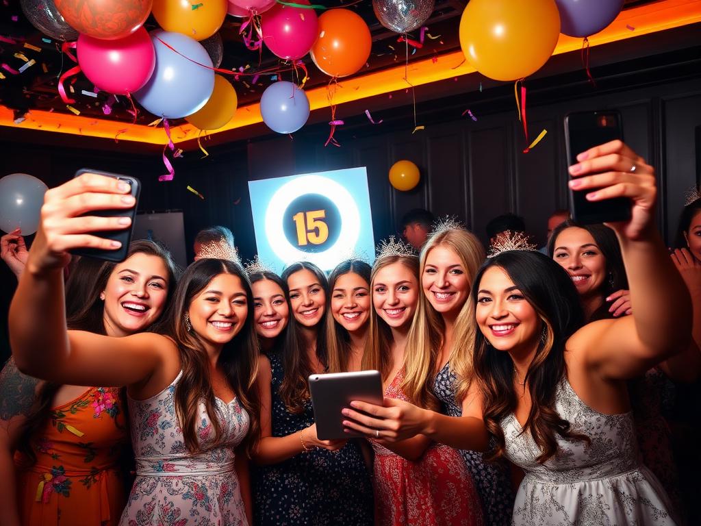 Festa de 15 anos com photo booth iPad da PhotoLab Experience